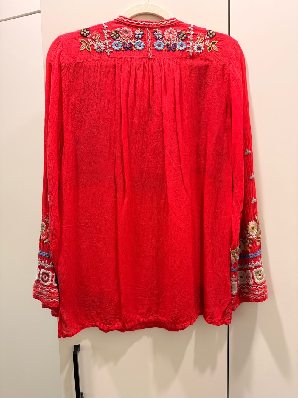Johnny Was Red Embroidered Tassel Boho Tunic - Picture 3 of 7